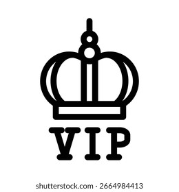 vip coroa ícone de contorno vetor design bom para web ou aplicativo móvel