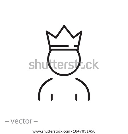 vip customer icon, premium client concept, first member, gold quality service for membership, thin line symbol on white background - editable stroke vector illustration eps 10