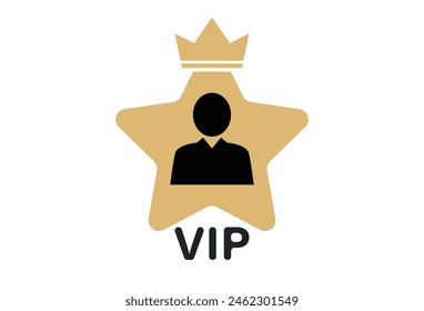 VIP Customer User icon vector. Person Profile Symbol. Avatar Sign. Editable stroke vector.