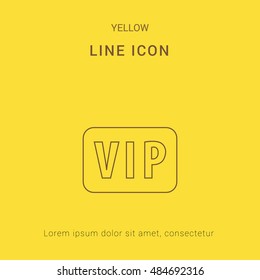 VIP Cute yellow thin line icon / logo Design