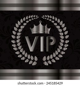 VIP design over black background, vector illustration.