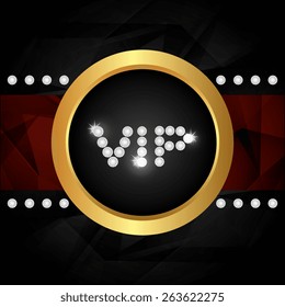 VIP design over black background, vector illustration.