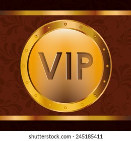 VIP design over brown background, vector illustration.