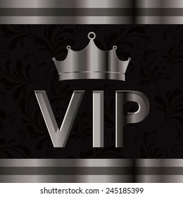 VIP design over metal background, vector illustration.