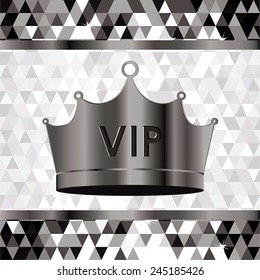 VIP design over silver,background, vector illustration.