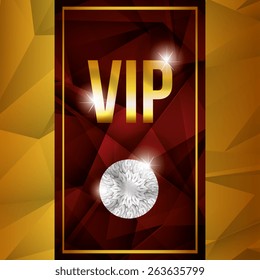 VIP design over yellow background, vector illustration.