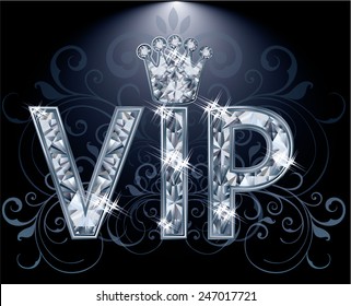 VIP Diamond card, vector illustration