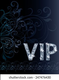 VIP Diamond invitation card, vector illustration