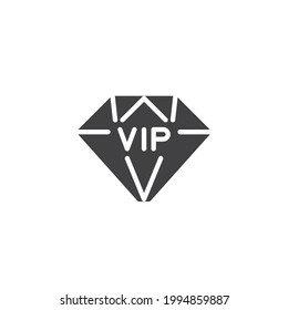 VIP Diamant Vektorsymbol. volles Flachzeichen für mobiles Konzept und Webdesign. Premium-Diamantglyph-Symbol Reiches Symbol, Logo-Illustration. Vektorgrafik
