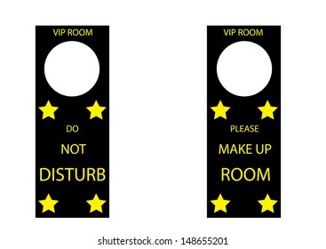 VIP Do Not Disturb Door Hangers. Vector