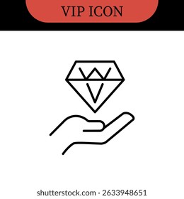 VIP Editable Icons set. Vector illustration in modern thin line style of l exclusivity related icons: service, membership, quality, and more. Pictograms and infographics