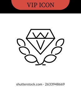 VIP Editable Icons set. Vector illustration in modern thin line style of l exclusivity related icons: service, membership, quality, and more. Pictograms and infographics