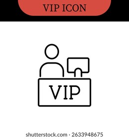 VIP Editable Icons set. Vector illustration in modern thin line style of l exclusivity related icons: service, membership, quality, and more. Pictograms and infographics