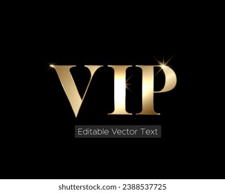 VIP editable text effect luxury mock up. vector text effect.