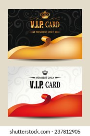 VIP elegant cards with silk ribbon