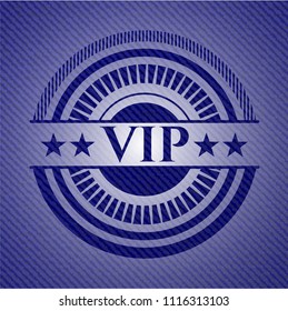 VIP emblem with jean texture