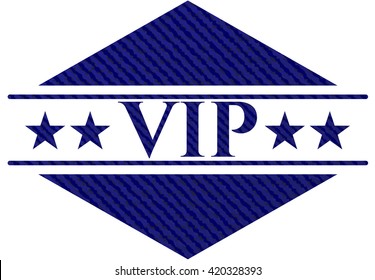 VIP emblem with jean texture