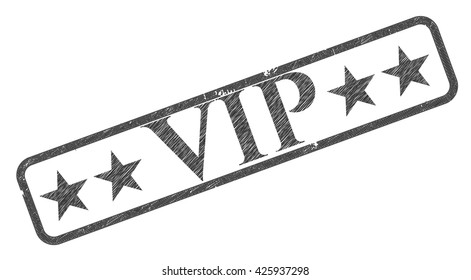 VIP emblem with pencil effect