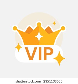 VIP emblem, Premium account user privilege concept illustration flat design vector eps10. modern graphic element for landing page, empty state ui, infographic, icon