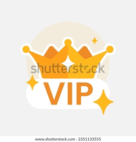 VIP emblem, Premium account user privilege concept illustration flat design vector eps10. modern graphic element for landing page, empty state ui, infographic, icon