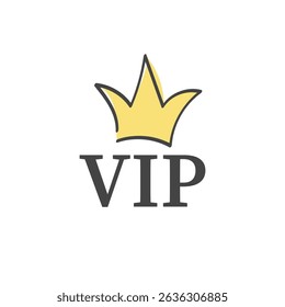 VIP emblem. Very important person with crown label. Vector illustration