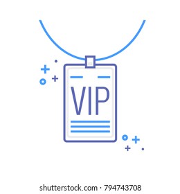 VIP Entry Tag Card Line Illustration