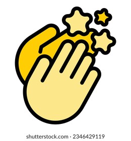 Vip event clap icon outline vector. Cinema star. Movie art color flat