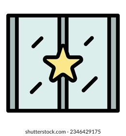 Vip event doors icon outline vector. Music party. Cinema star color flat