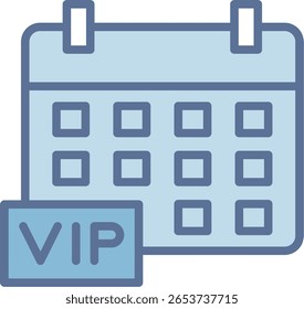 Icono de tono azul lleno de evento vip