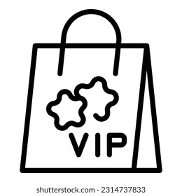 Vip event gift bag icon outline vector. Music concert. Cinema star