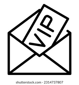 Vip event mail letter icon outline vector. Cinema star. Famous concert