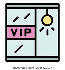 Vip event wardrobe icon outline vector. Music concert. Star luxury color flat