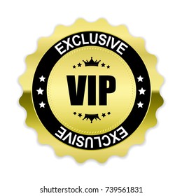 VIP exclusive gold label, vector illustration