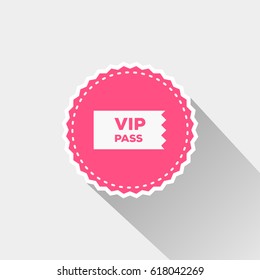 VIP exclusive label icon with long shadow