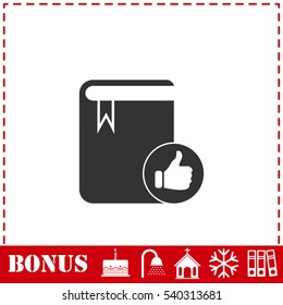 VIP favorite book icon flat. Simple vector symbol and bonus icon