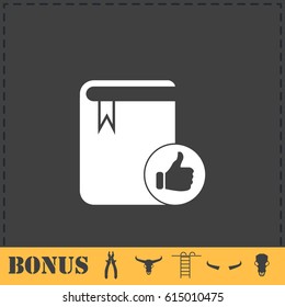 VIP favorite book icon flat. Simple vector symbol and bonus icon