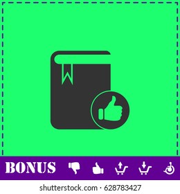 VIP favorite book icon flat. Simple vector symbol and bonus icon