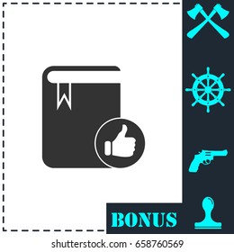 VIP favorite book icon flat. Simple vector symbol and bonus icon