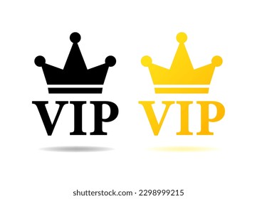 VIP. Flat, color, VIP logo. Vector icons.