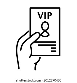 VIP flat icon. Exclusive pictogram for web. Line stroke. Isolated on white background. Outline vector eps10
