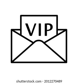 VIP flat icon. Exclusive pictogram for web. Line stroke. Isolated on white background. Outline vector eps10