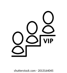Icono plano VIP. Pictograma exclusivo para web. Icono de línea. Aislado sobre fondo blanco. Pasos de vector de contorno10
