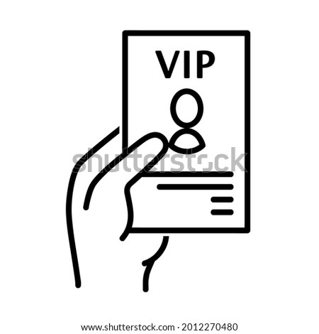 VIP flat icon. Exclusive pictogram for web. Line stroke. Isolated on white background. Outline vector eps10