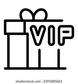 Vektorgrafik des Geschenkbox-Symbols anzeigen. Online-Programm. Exklusiver Kunde