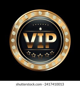 VIP gold banner with premium diamonds