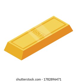 Vip gold bar icon. Isometric of vip gold bar vector icon for web design isolated on white background