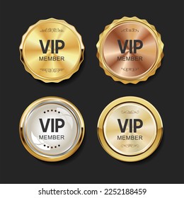 VIP gold and black labels and badges collection