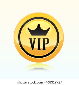 VIP gold label, vector illustration