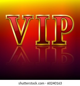 Letras doradas VIP. Ilustración vectorial.