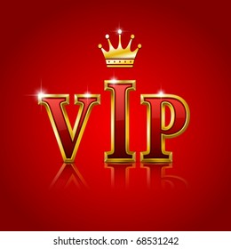 VIP gold letters. Vector illustration.